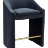 Zuo Emas Counter-Height Stool, Midnight Gray