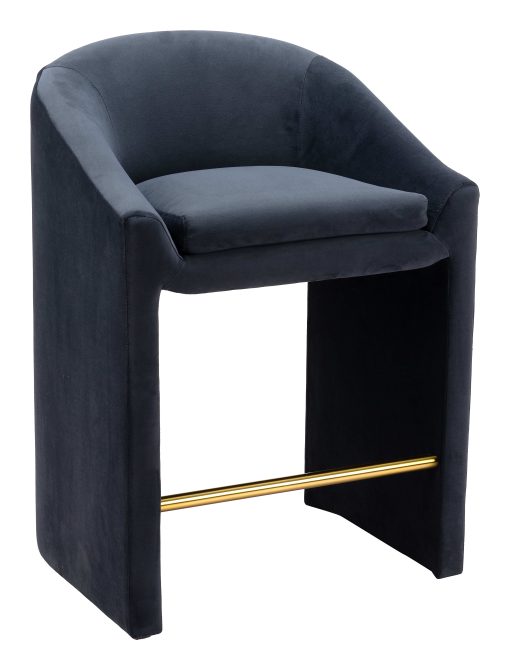 Zuo Emas Counter-Height Stool, Midnight Gray