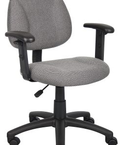 Boss Office Products Deluxe Posture Fabric Mid-Back Task Chair, Gray/Black