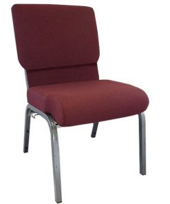 Flash Furniture Advantage Church Chair, Maroon/Silver Vein, PCHT104