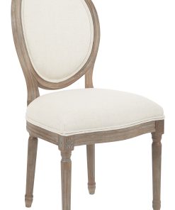 Ave Six Lillian Oval-Back Chair, Linen/Light Brown 2