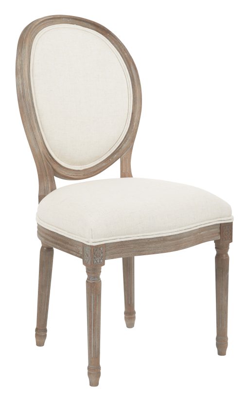 Ave Six Lillian Oval-Back Chair, Linen/Light Brown - Image 2