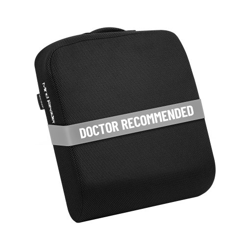 Mind Reader Ergonomic Seat Cushion, Memory Foam, 3"H x 17-1/2"W x 18"D, Black
