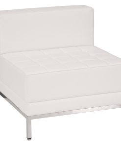 Flash Furniture HERCULES Imagination Series Contemporary LeatherSoft Middle Chair, Melrose White