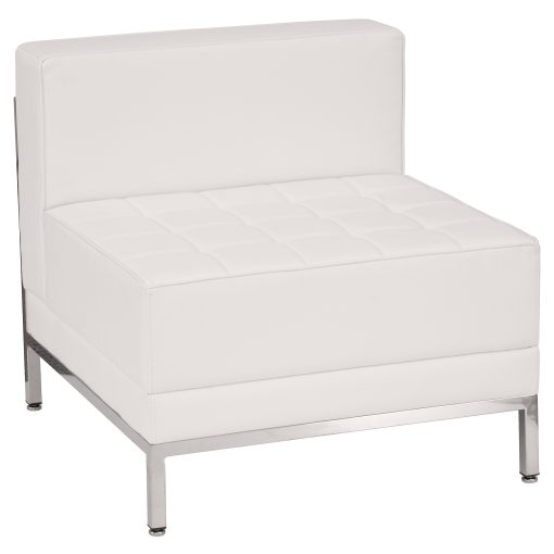 Flash Furniture HERCULES Imagination Series Contemporary LeatherSoft Middle Chair, Melrose White