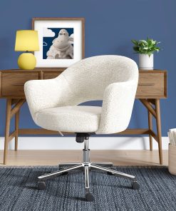 Serta Valetta Fabric Mid-Back Home Office Chair, Cream