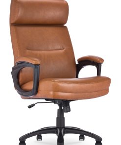 Serta® Comfort Big & Tall Ergonomic Bonded Leather High-Back Executive Office Chair, Cognac