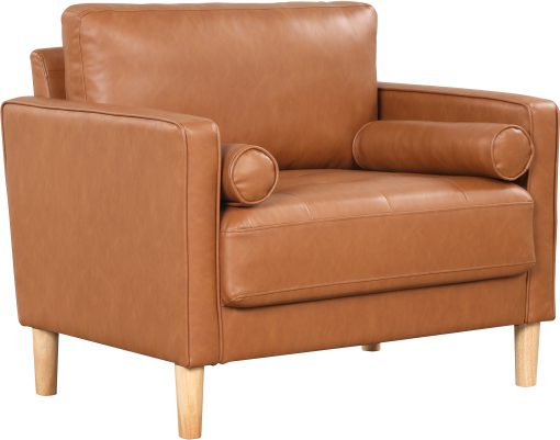 Lifestyle Solutions Lyla Faux Leather Guest Chair, Caramel - Image 2