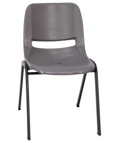 Flash Furniture HERCULES Series Ergonomic Stack Chair, Gray/Black 2