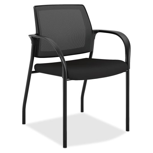 HON® Ignition® Mesh-Back Multipurpose Stacking Chair, Black