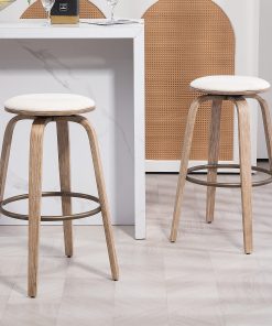 Glamour Home Beatus Fabric Barstool, Beige/Brown