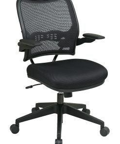 Office Star™ Deluxe AirGrid Mesh Mid-Back Chair, Black