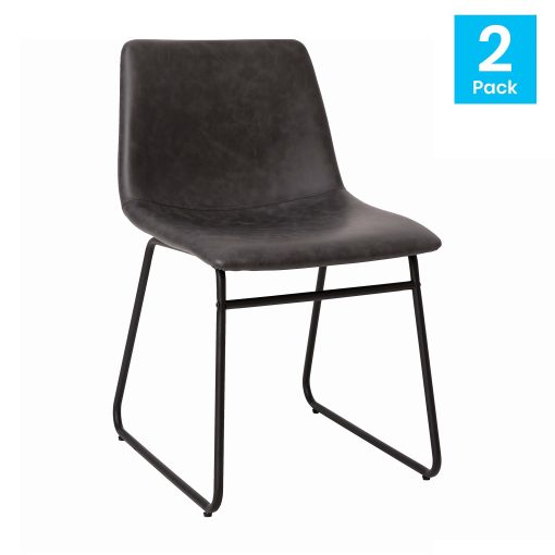 Flash Furniture Commercial Grade Dining Chairs, Gray/Black, Set Of 2 Chairs - Image 2