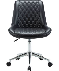 LYS Lorell Bonded Leather Low Back Office Chair, Black 2