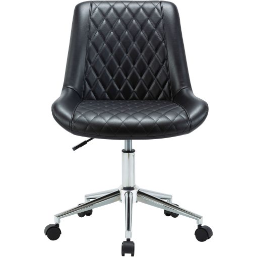 LYS Lorell Bonded Leather Low Back Office Chair, Black - Image 2