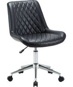 LYS Lorell Bonded Leather Low Back Office Chair, Black