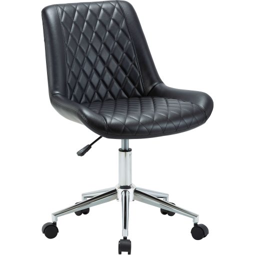 LYS Lorell Bonded Leather Low Back Office Chair, Black