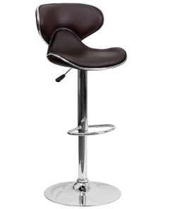 Flash Furniture Cozy Mid-Back Adjustable Bar Stool, Gray/Brown 2