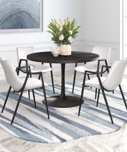 Zuo Desi Dining Accent Chairs, White/Black, Set Of 2 Chairs 2