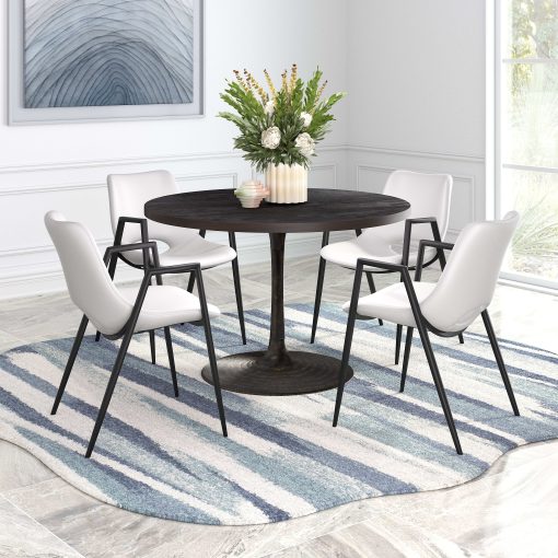 Zuo Desi Dining Accent Chairs, White/Black, Set Of 2 Chairs - Image 2