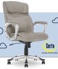 Serta Hannah Ergonomic Fabric Mid-Back Office Chair, Glacial Gray/Silver 2