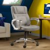 Click365 Transform 2.0 Ergonomic Bonded Leather Mid-Back Office Chair, White/Black 4