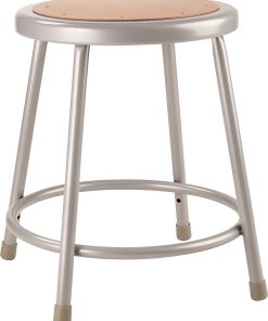 National Public Seating Hardboard Task Stool 18″H, Gray Seat/Gray Frame, Set of 5 2