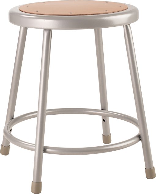 National Public Seating Hardboard Task Stool 18"H, Gray Seat/Gray Frame, Set of 5 - Image 2
