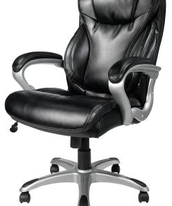 Realspace® EC620 Bonded Leather High-Back Executive Chair, Black 2