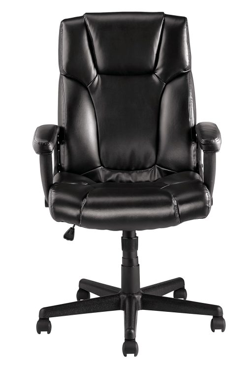 Realspace® Breckland Executive Bonded Leather High-Back Chair, Black - Image 2