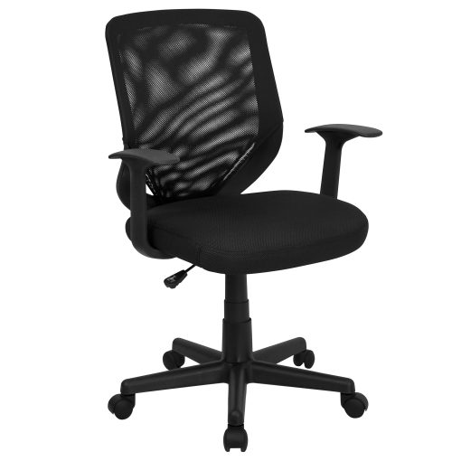 Flash Furniture Norris Mesh Mid-Back Swivel Task Chair, Black - Image 2