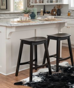 Linon Carberry Backless Counter Stools, Black, Set Of 2 Stools 2