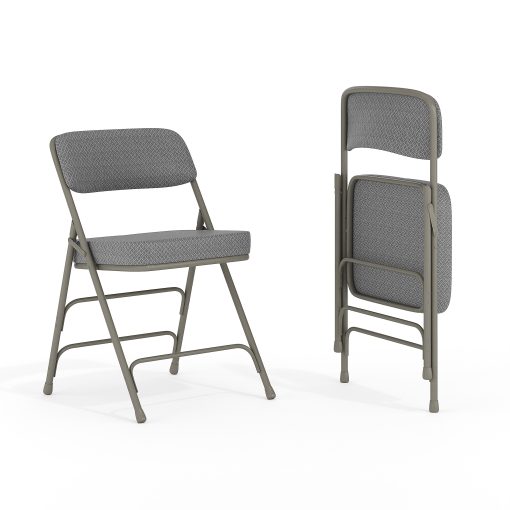 Flash Furniture Hercules Premium Curved Upholstered Folding Chairs, Set Of 2 Chairs, Gray