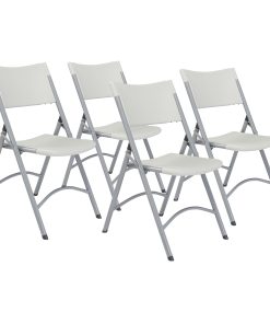 National Public Seating Series 600 Folding Chairs, Gray/Textured Gray, Pack Of 4 Chairs