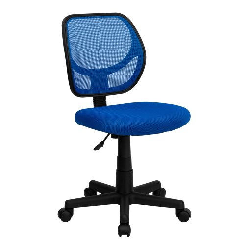 Flash Furniture Mesh Low-Back Swivel Chair, Blue/Black - Image 2
