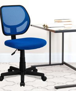 Flash Furniture Mesh Low-Back Swivel Chair, Blue/Black