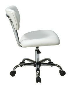 Office Star™ Avenue Six Vista Task Chair, Vinyl, White/Silver 2