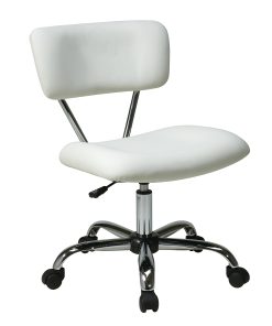 Office Star™ Avenue Six Vista Task Chair, Vinyl, White/Silver