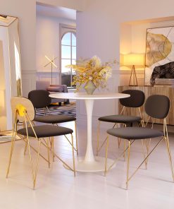 Zuo Georges Dining Accent Chairs, Gray/Gold, Set Of 2 Chairs 2