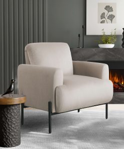 Lifestyle Solutions Kansas Polyester Accent Guest Chair, Taupe 2