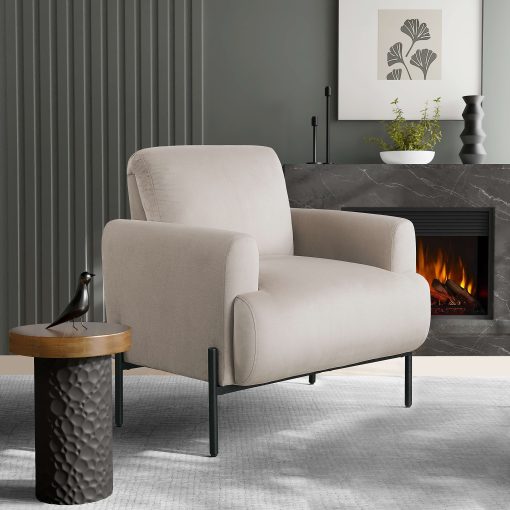 Lifestyle Solutions Kansas Polyester Accent Guest Chair, Taupe - Image 2