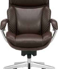 Serta® iComfort i6000 Big & Tall Ergonomic Bonded Leather High-Back Executive Office Chair, Brown/Silver 2