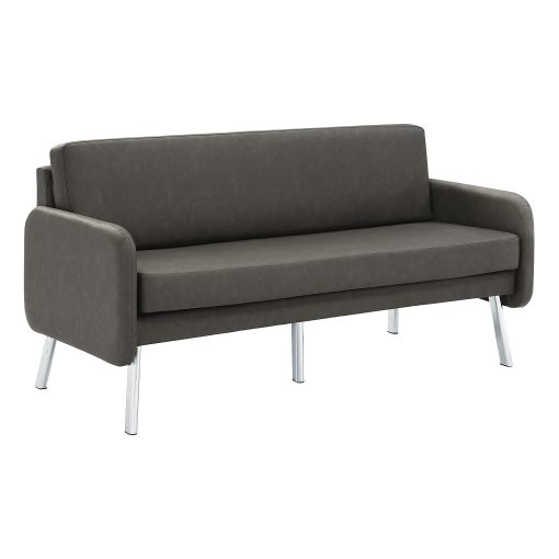 Office Star Lounge Sofa, 33-1/2”H x 63-1/2”W x 28-3/4”D, Smoke