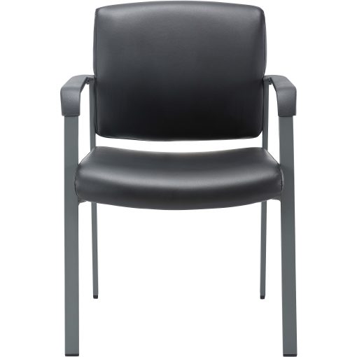 Lorell Healthcare Upholstery Guest Chair - Steel Frame Material - Square Base - Black - Vinyl - Armrest - 1 Each - Image 2