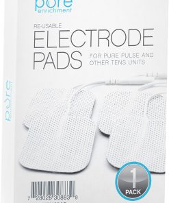 Pure Enrichment PurePulse Reusable TENS Electronic Pulse Massager Pads, White, 4 Pads Per Pack, Set Of 5 Packs