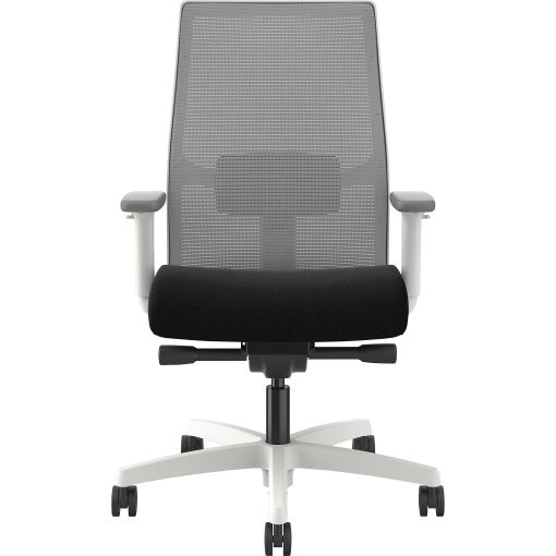 HON Ignition Mid-back Task Chair - Black Seat Color - Fog Back Color - Mesh Back Material - Designer White Frame Color - Mid Back - 1 Each - Image 2