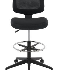 Realspace® Laristo Mesh/Fabric Mid-Back Drafting Chair, Black, BIFMA Compliant 2