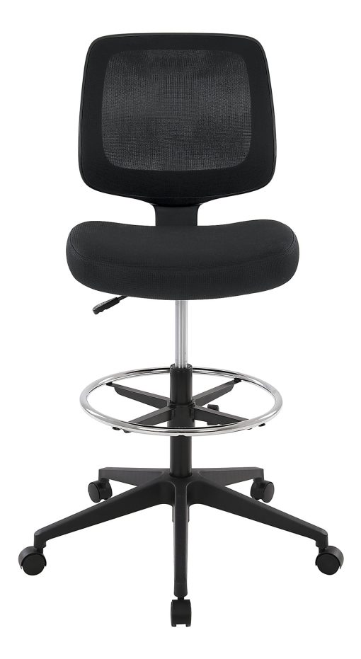 Realspace® Laristo Mesh/Fabric Mid-Back Drafting Chair, Black, BIFMA Compliant - Image 2