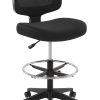 Realspace® Laristo Mesh/Fabric Mid-Back Drafting Chair, Black, BIFMA Compliant