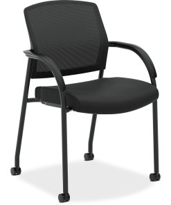 HON® Lota Stacking Multi-Purpose Side Chair, Fixed Loop Arms, Black 2